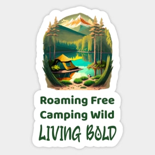 wild camping, adventurer, adventure hiking, design v9 Sticker